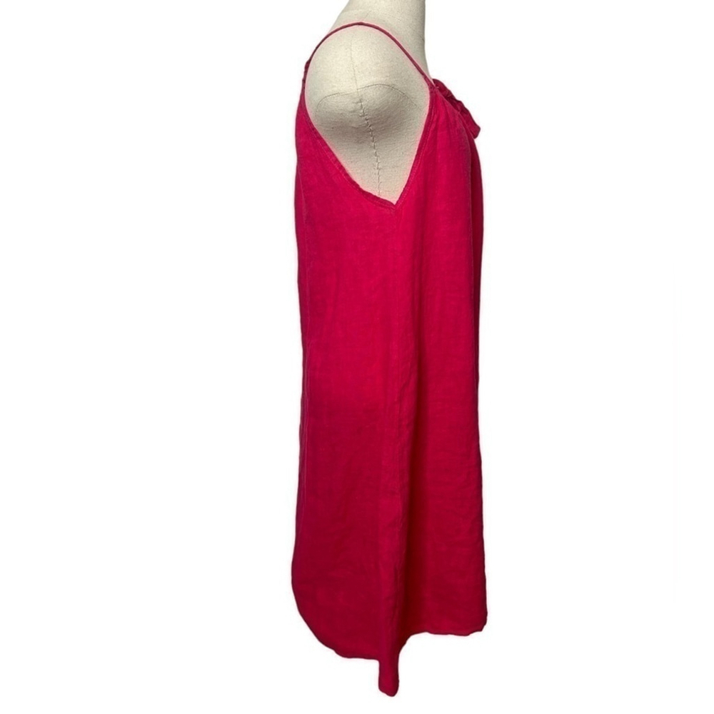 Lungo L'arno Women's Pink Linen Dress Made In Italy Summer Beach Casual Small - Picture 4 of 13